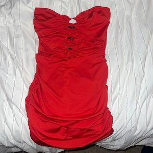 tight red dress